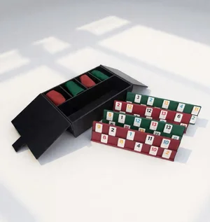 Channing Black Vegan‑Leather Rummikub Set — The Doily Lady
